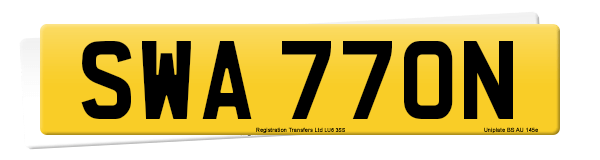 Registration number SWA 770N